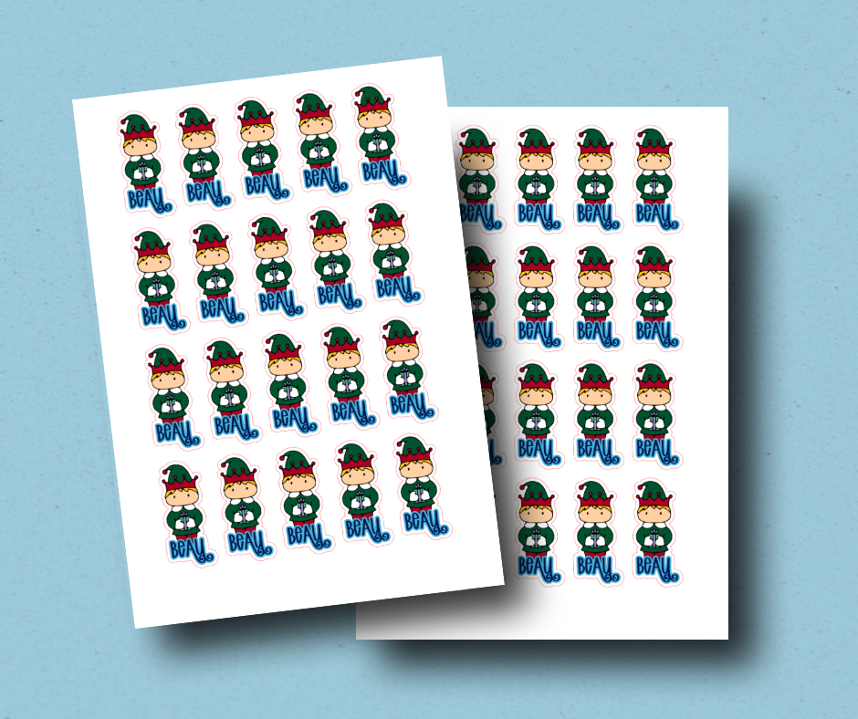 ELF - Personalised Christmas Name Label Stickers