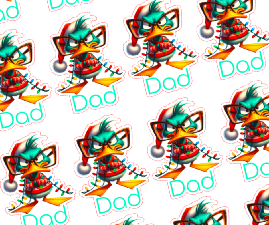 Grumpy duck - Personalised Christmas Name Label Stickers