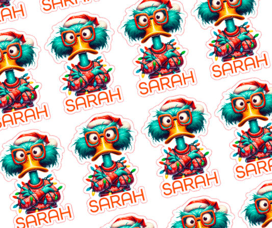Im Fine Duck - Personalised Christmas Name Label Stickers