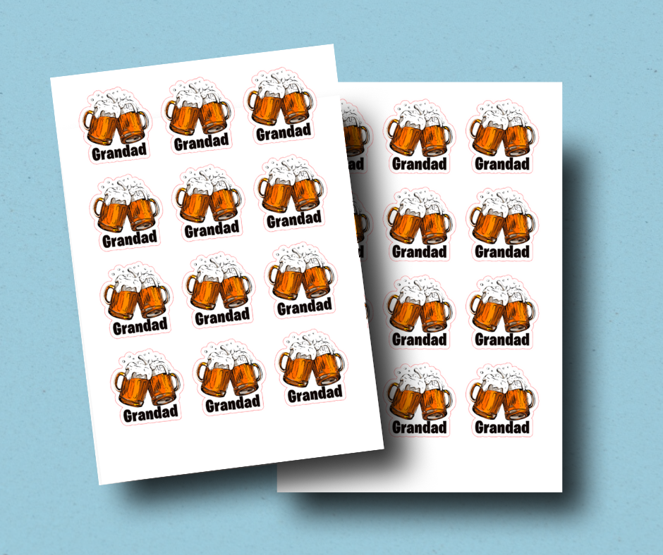 Cheers to Christmas with a Beer - Personalised Christmas Name Label Stickers