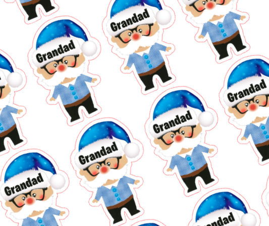 Grandad - Personalised Christmas Name Label Stickers