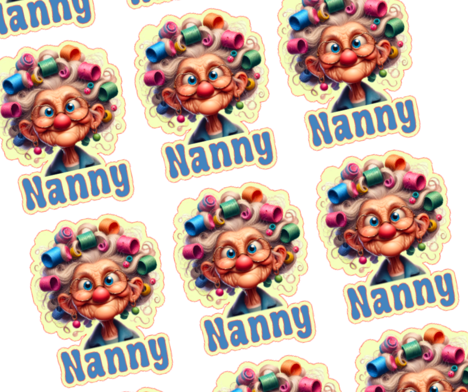 Crazy Granny - Personalised Christmas Name Label Stickers