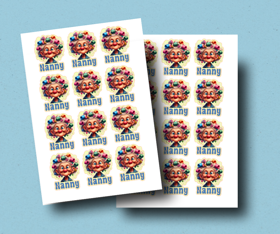 Crazy Granny - Personalised Christmas Name Label Stickers