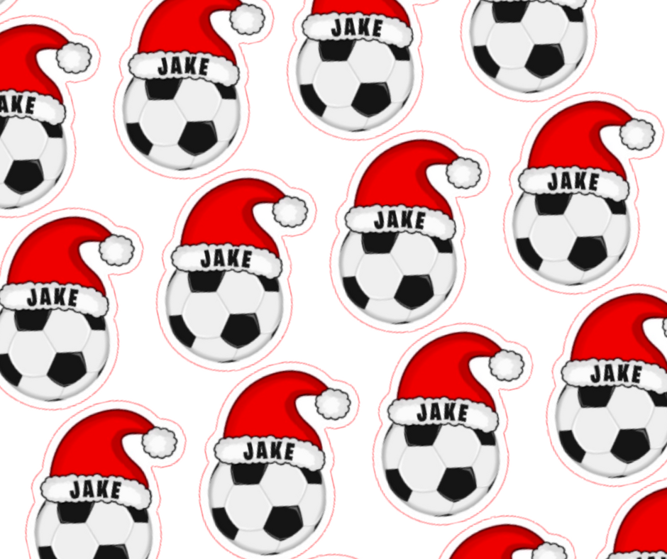 Christmas football - Personalised Christmas Name Label Stickers
