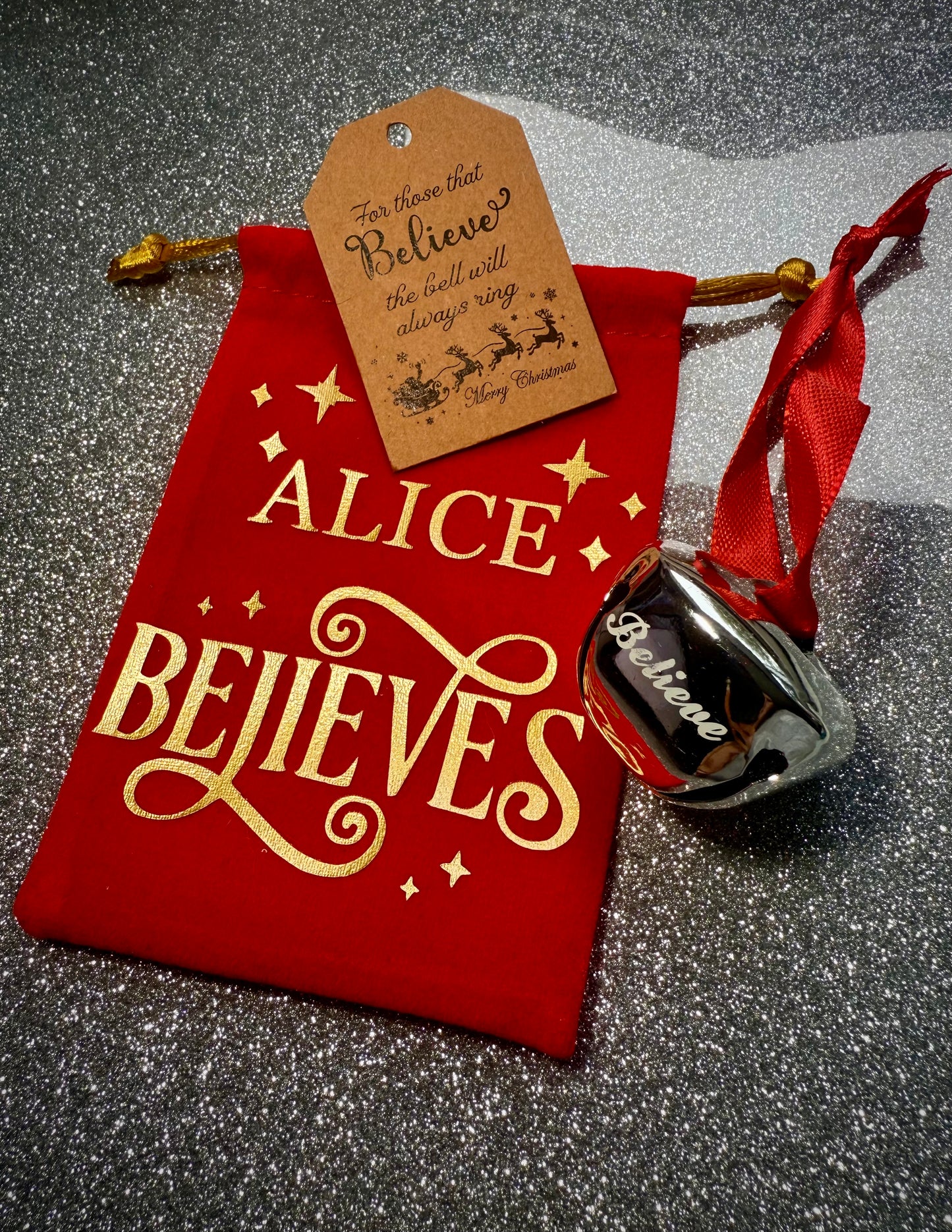 Personalised Believers Bell with Custom Pouch