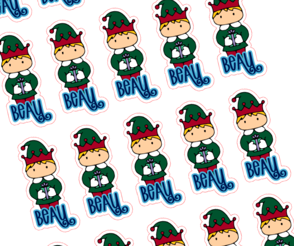 ELF - Personalised Christmas Name Label Stickers