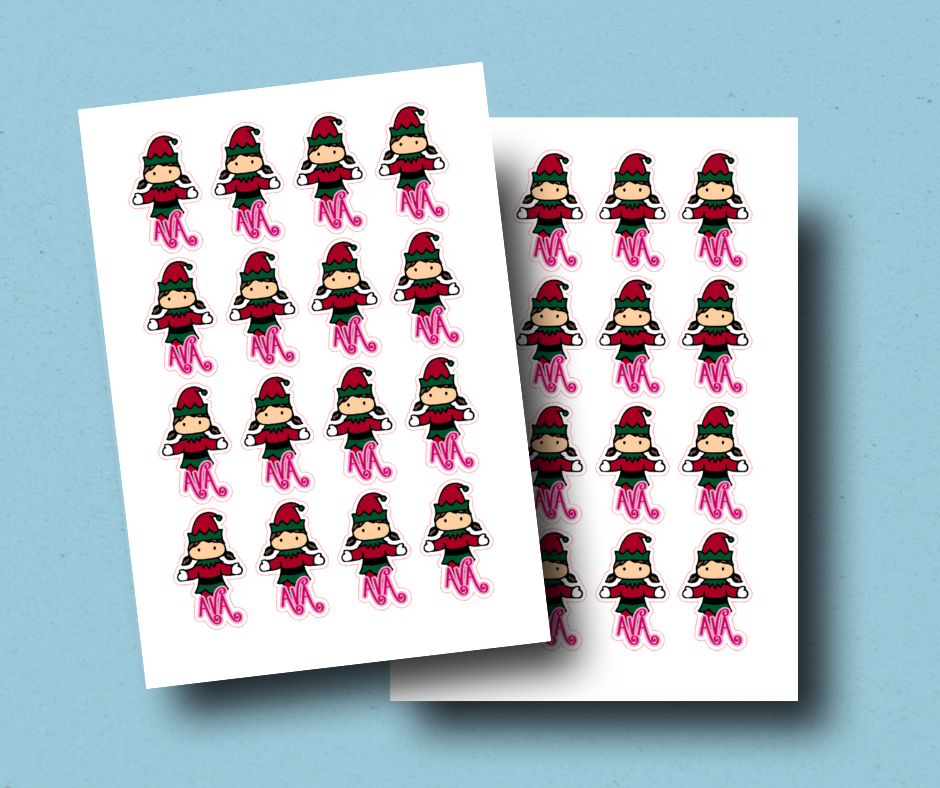 ELF - Personalised Christmas Name Label Stickers