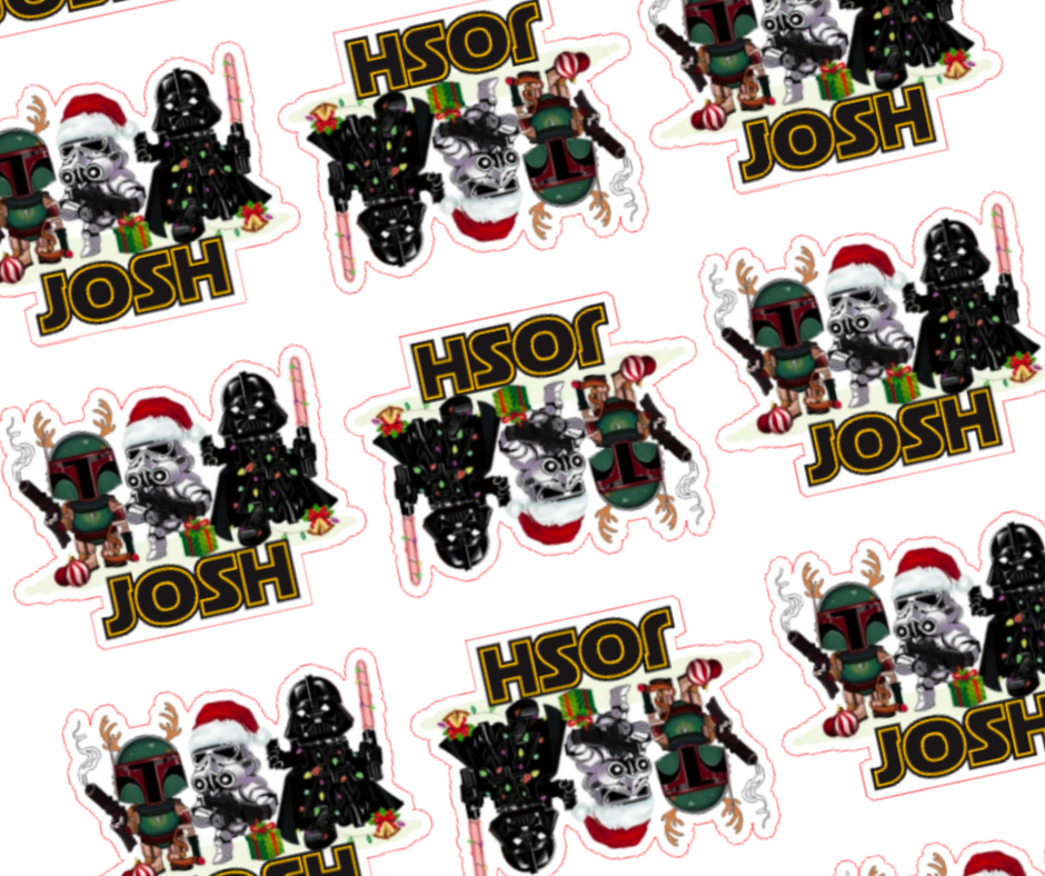 Heros of the stars - Personalised Christmas Name Label Stickers