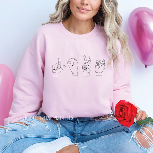 LOVE sign langage sweatshirt - All bits printed 